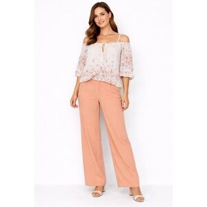 Forever 21‎ White Floral Peasant Blouse XS Off Shoulder Boho Top